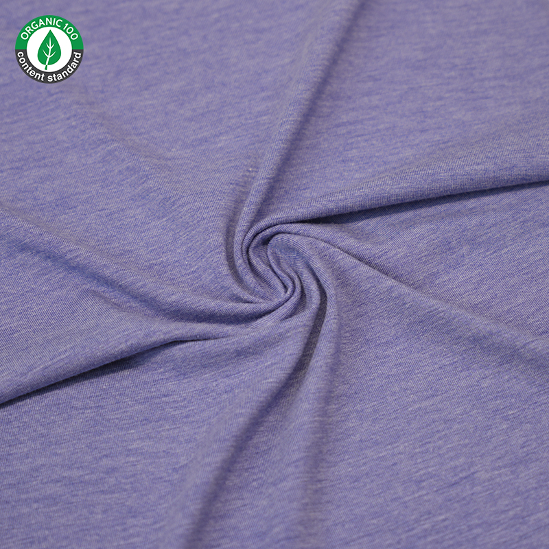 Tissu de t-shirt en jersey extensible en bambou biologique / coton